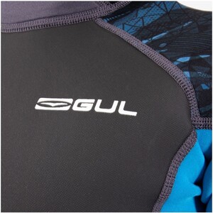 2025 Gul Junior Response 3/2mm Flatlock Back Zip Wetsuit RE1322-C1 - Grey / Blue